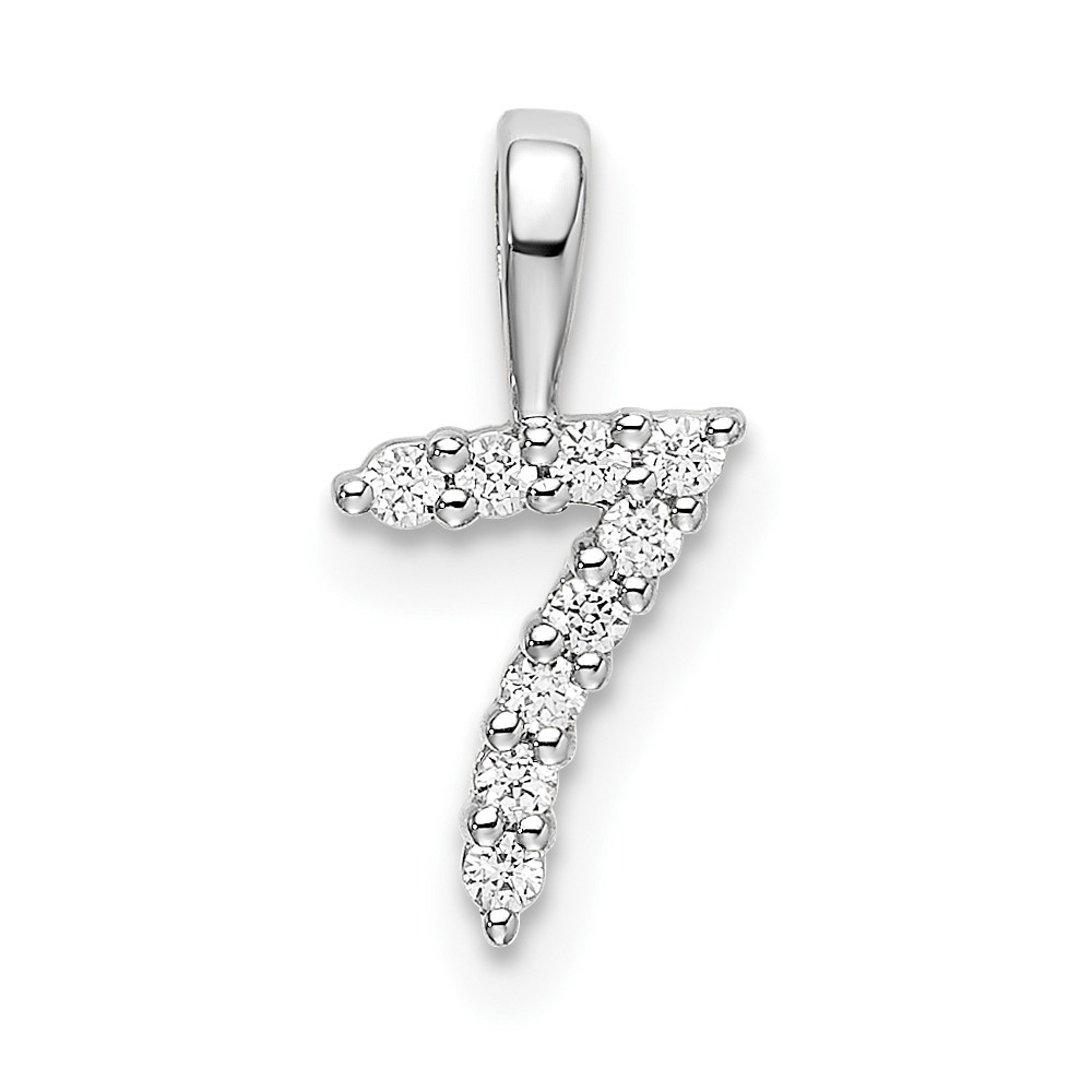 14k White Gold Diamond Number 7 Pendant (PM8369-7-009-WA)