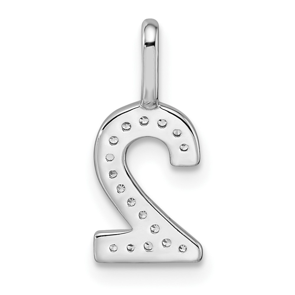 14k White Gold Diamond Number 2 Pendant (PM8370-2-007-WA)