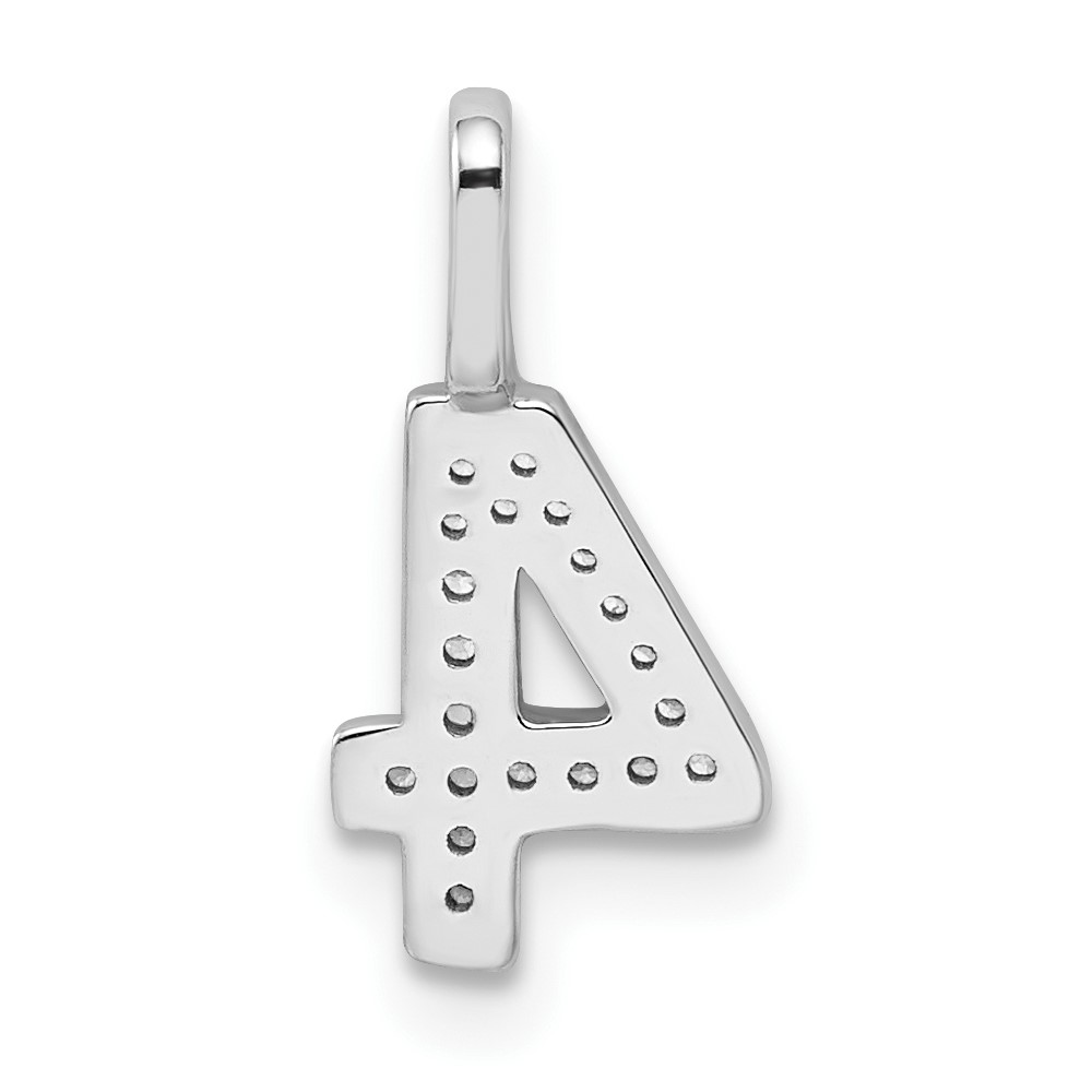 14k White Gold Diamond Number 4 Pendant (PM8370-4-007-WA)