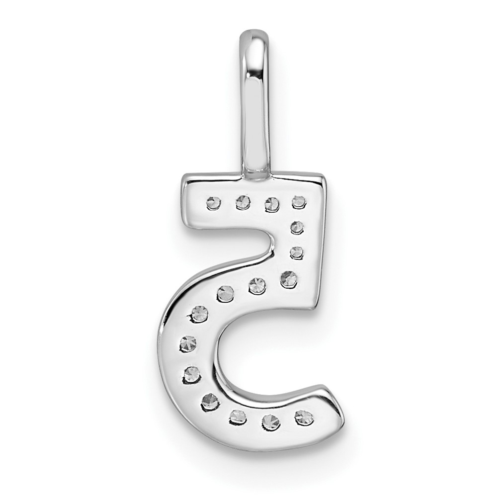 14k White Gold Diamond Number 5 Pendant (PM8370-5-007-WA)