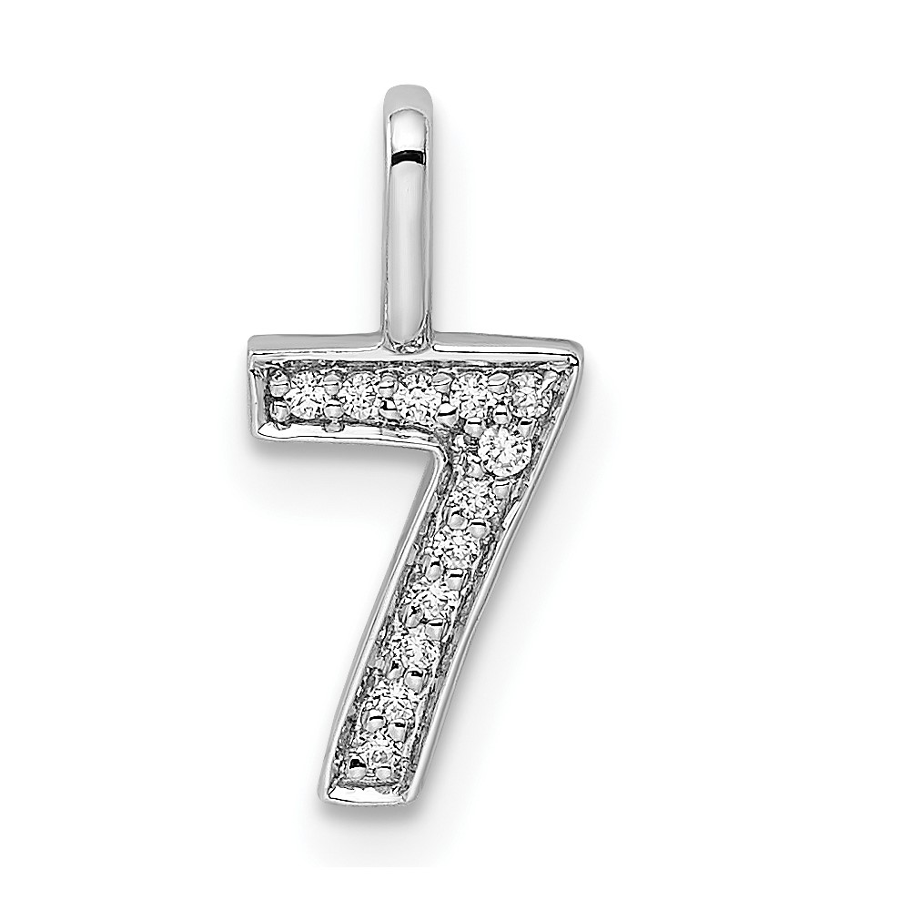 14k White Gold Diamond Number 7 Pendant (PM8370-7-006-WA)