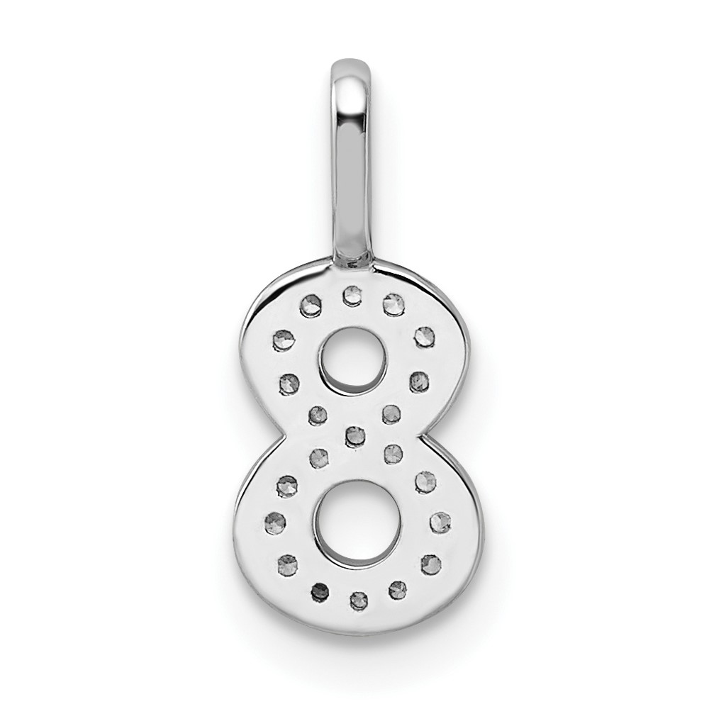 14k White Gold Diamond Number 8 Pendant (PM8370-8-009-WA)