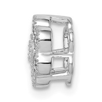 14K White Gold 0.25 Carat Lab Grown Diamond VS SI+ G+ Complete Floral Chain Slide Pendant view 2