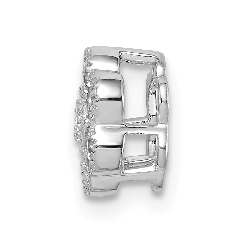 14k White Gold 1/4 carat Lab Grown Diamond VS/SI+ G+ Complete Floral Chain Slide Pendant