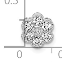 14K White Gold 0.25 Carat Lab Grown Diamond VS SI+ G+ Complete Floral Chain Slide Pendant view 3