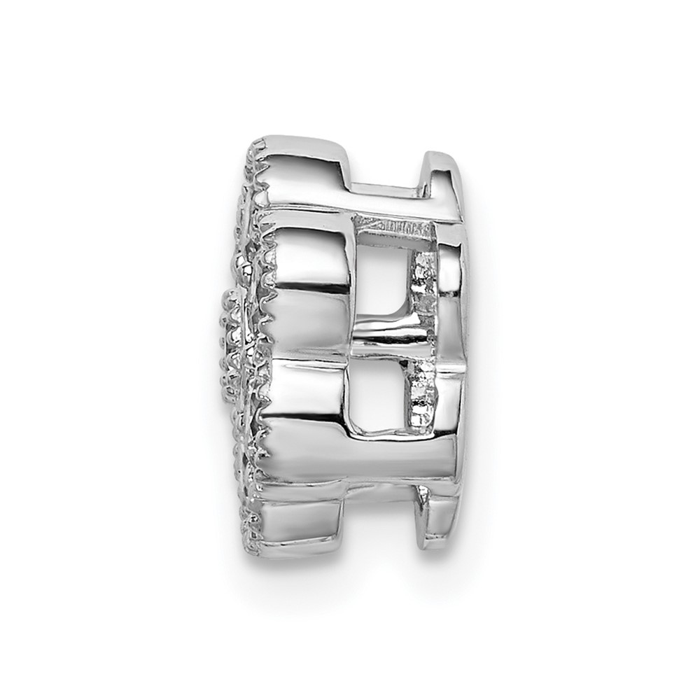 14k White Gold 1/2 carat Lab Grown Diamond VS/SI+ G+ Complete Floral Chain Slide Pendant (PM8466-050-WLG)