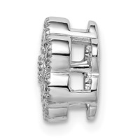 14K White Gold 0.50 Carat Lab Grown Diamond VS SI+ G+ Complete Floral Chain Slide Pendant view 2