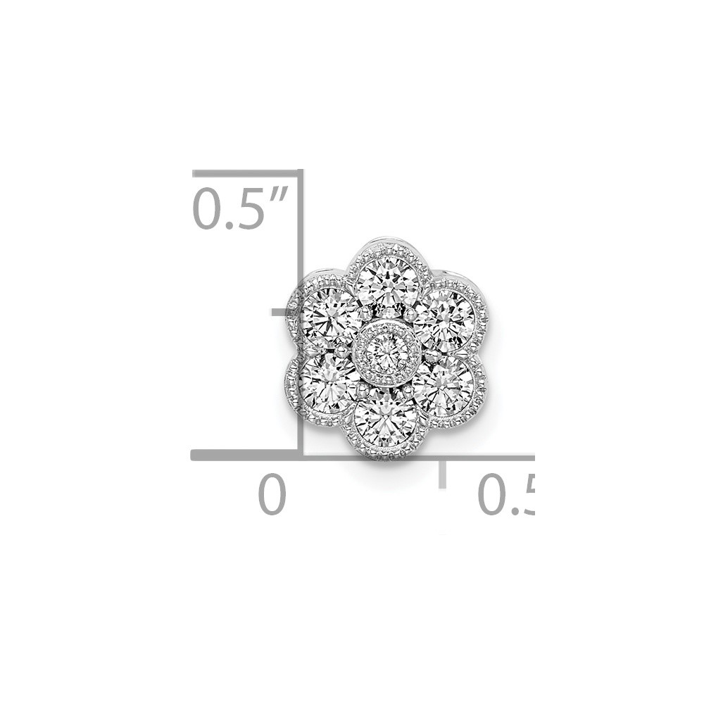 14k White Gold 1/2 carat Lab Grown Diamond VS/SI+ G+ Complete Floral Chain Slide Pendant (PM8466-050-WLG)