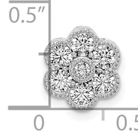 14K White Gold 0.50 Carat Lab Grown Diamond VS SI+ G+ Complete Floral Chain Slide Pendant view 3