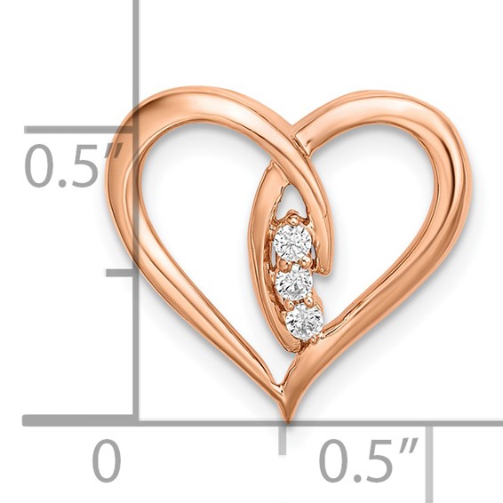 Gold Diamond Heart Chain Slide