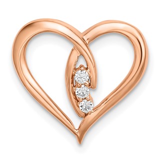 Gold Diamond Heart Chain Slide