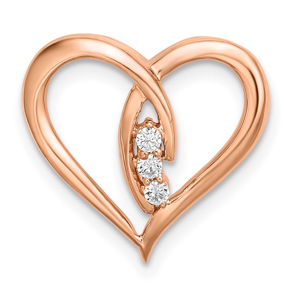 Gold Diamond Heart Chain Slide