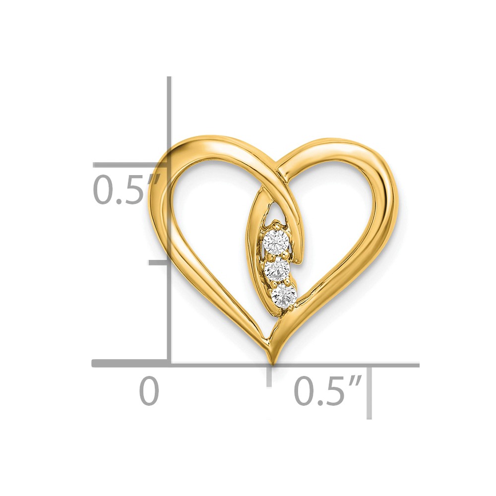 14k Diamond Polished Heart Chain Slide (PM8479-006-YA)