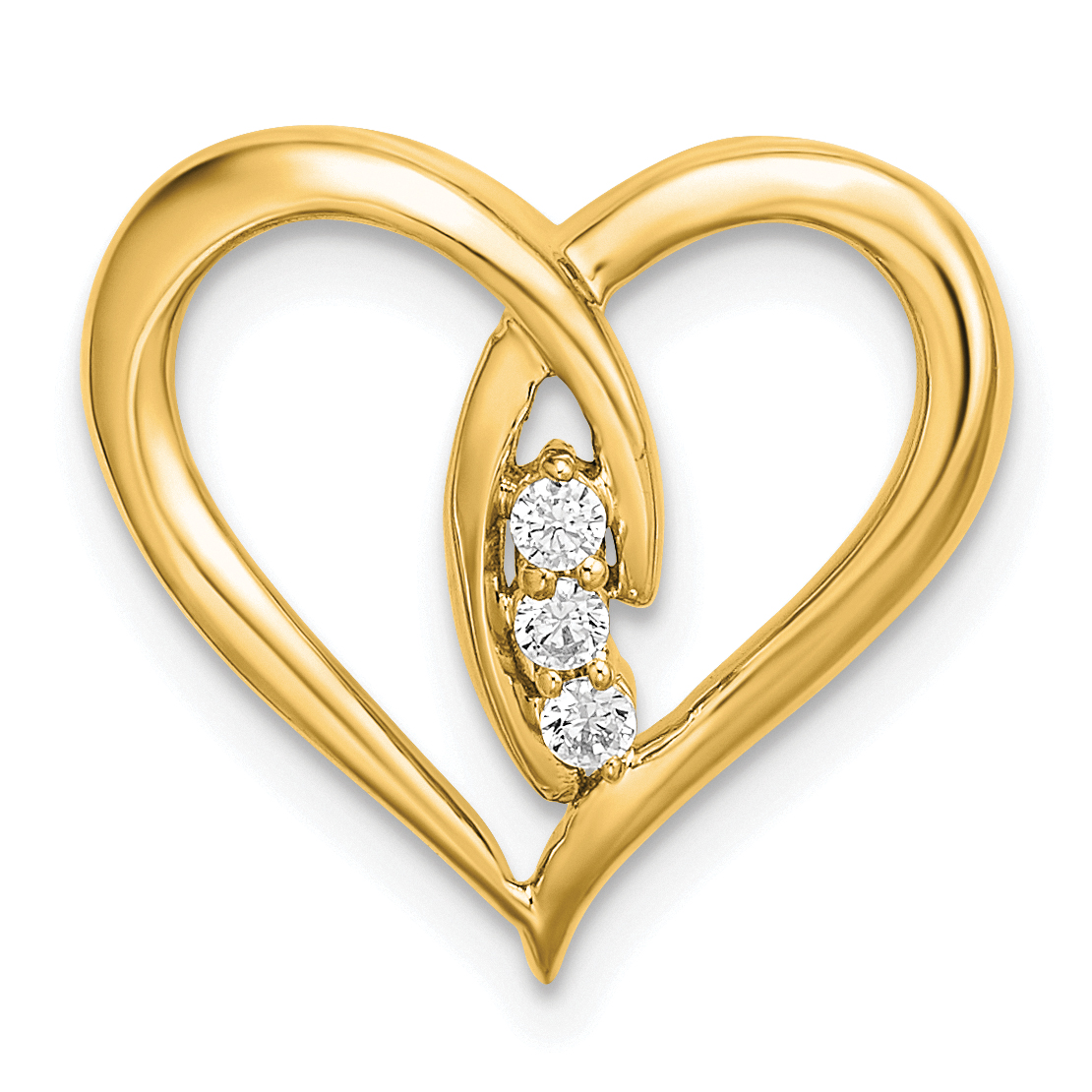 14k Diamond Polished Heart Chain Slide (PM8479-006-YA)