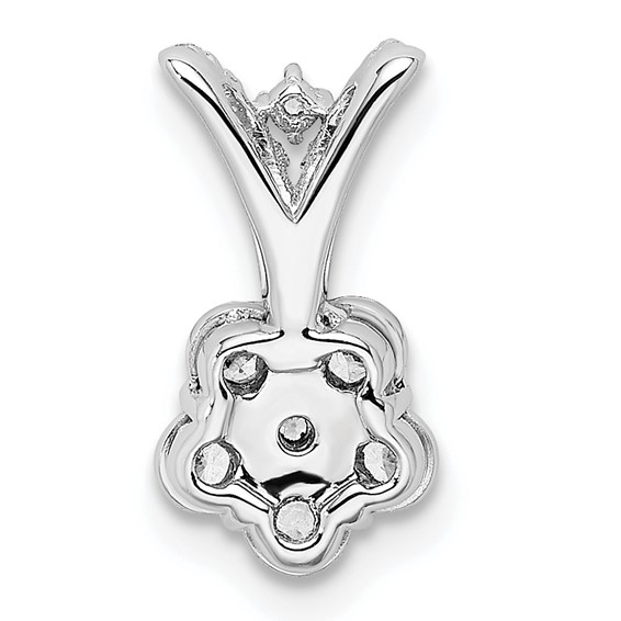 14k White Gold Polished 1/4 carat Diamond Flower Pendant