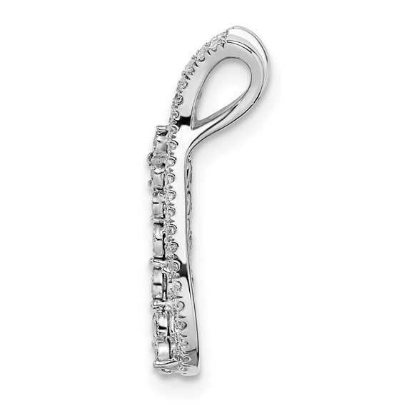14k White Gold 1/6 carat Diamond Teardrop Chain Slide