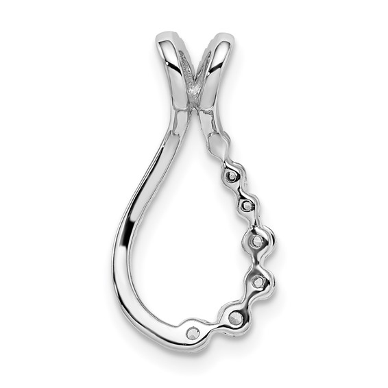 14k White Gold 1/6 carat Diamond Teardrop Chain Slide