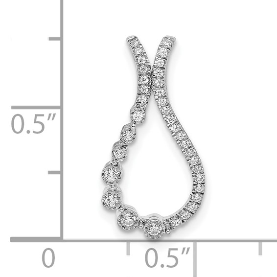 14k White Gold 1/6 carat Diamond Teardrop Chain Slide
