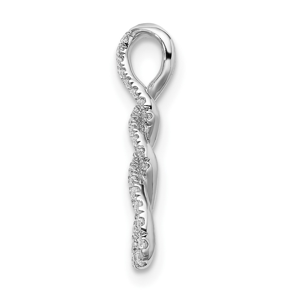 10k White Gold Diamond Twist Chain Slide (PM8503-012-1WA)