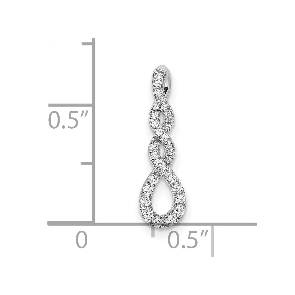 10k White Gold Diamond Twist Chain Slide (PM8503-012-1WA)