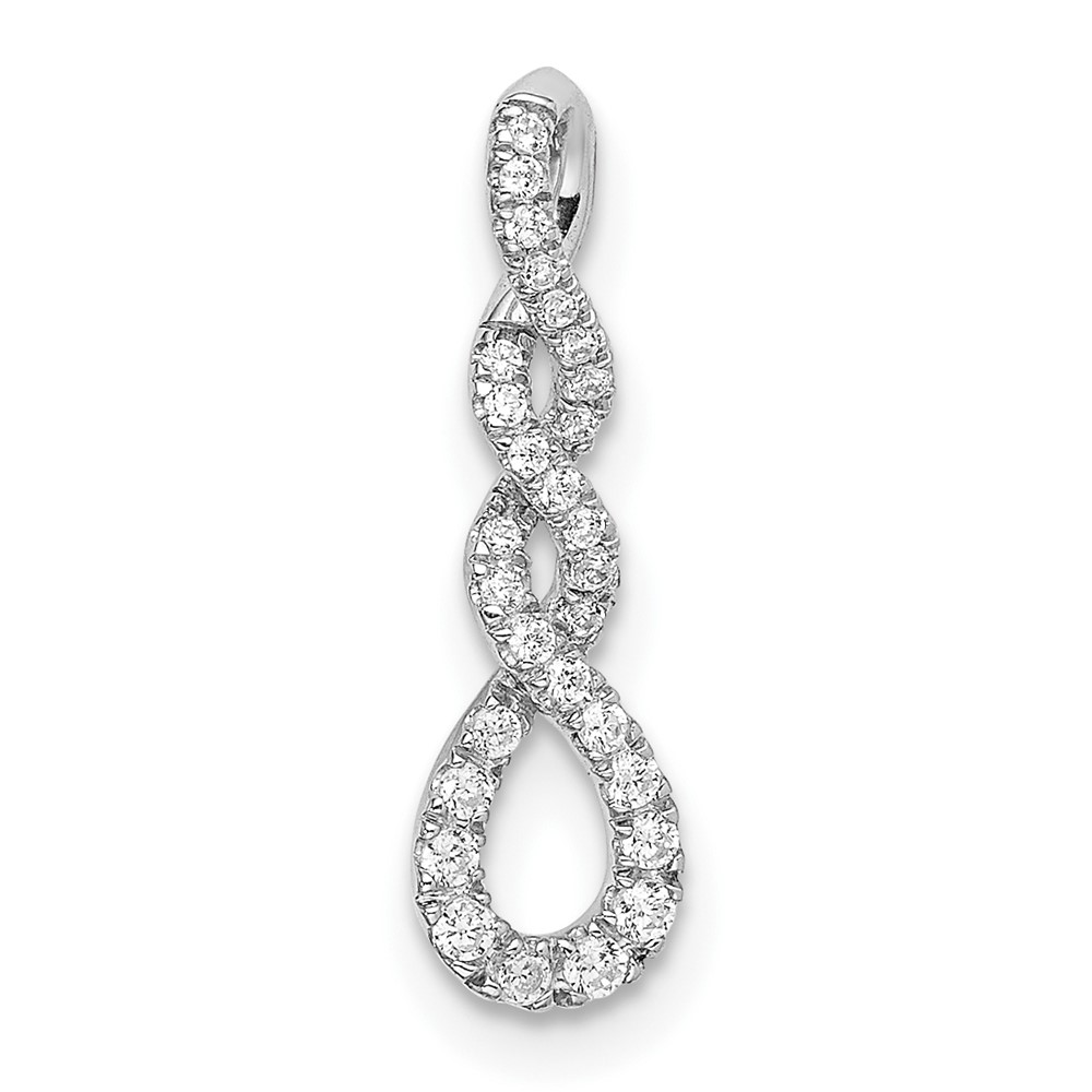 10k White Gold Diamond Twist Chain Slide (PM8503-012-1WA)