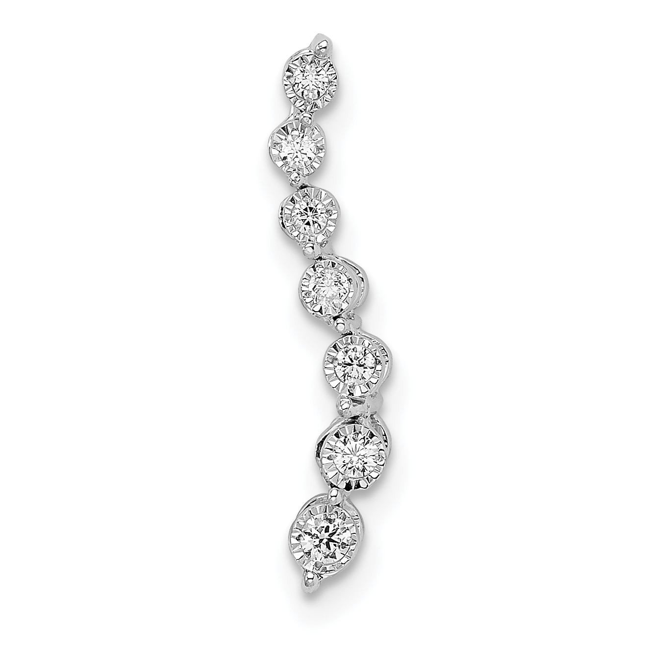 14k White Gold 1/10 carat Graduating Diamond Curved Chain Slide (PM8505-010-WA)