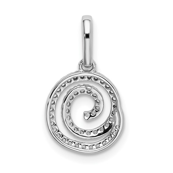 14k White Gold 1/5 carat Diamond Circle Swirl Pendant