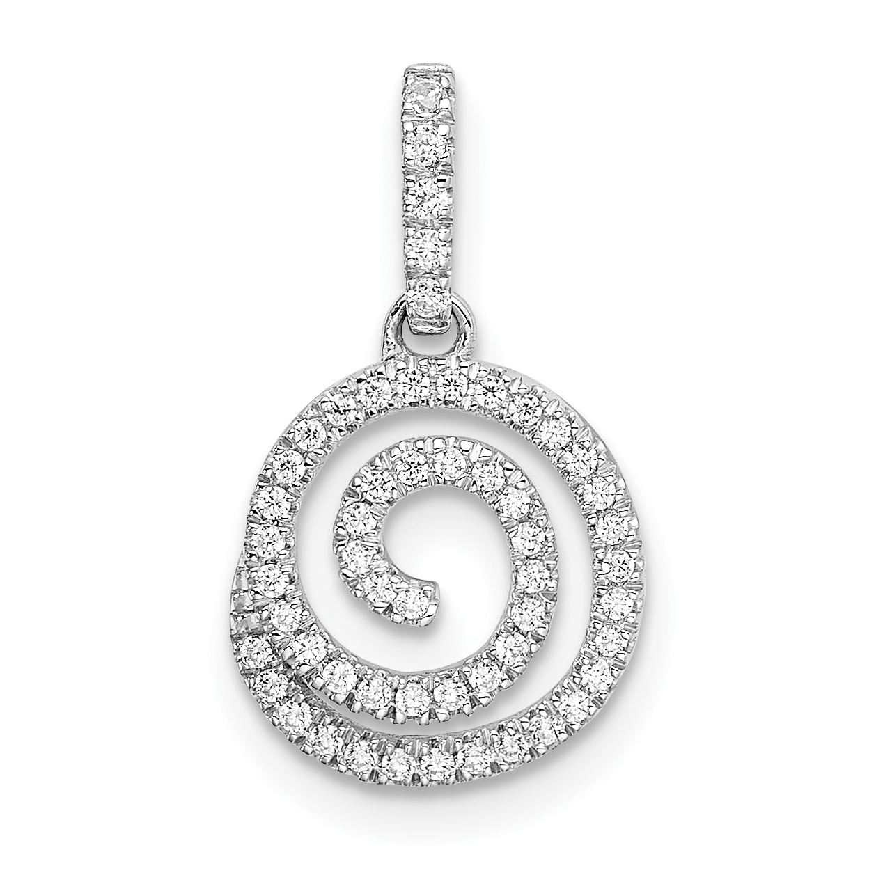 14k White Gold 1/5 carat Diamond Circle Swirl Pendant (PM8512-017-WA)