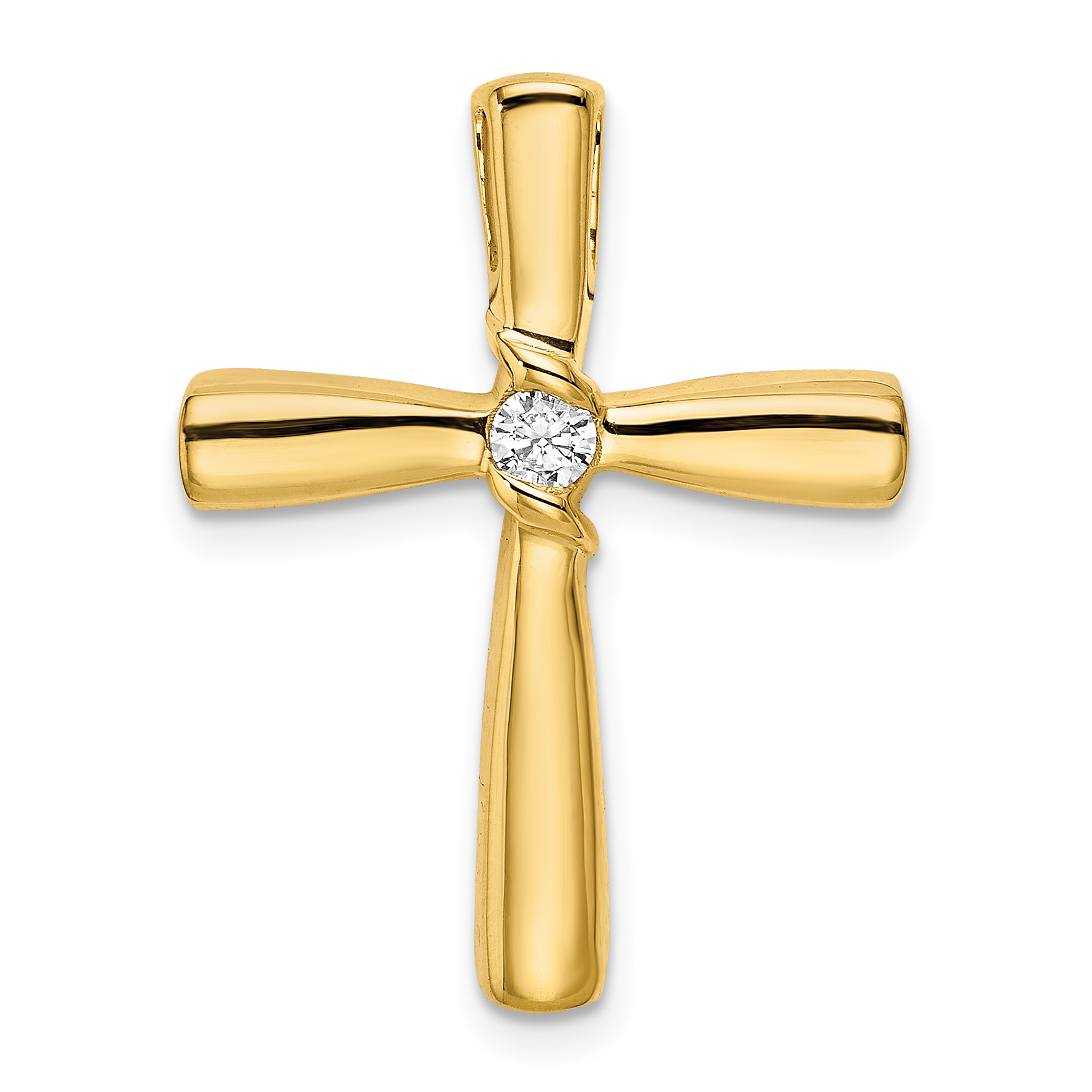 14k Polished Diamond Cross Chain Slide (PM8517-010-YA)