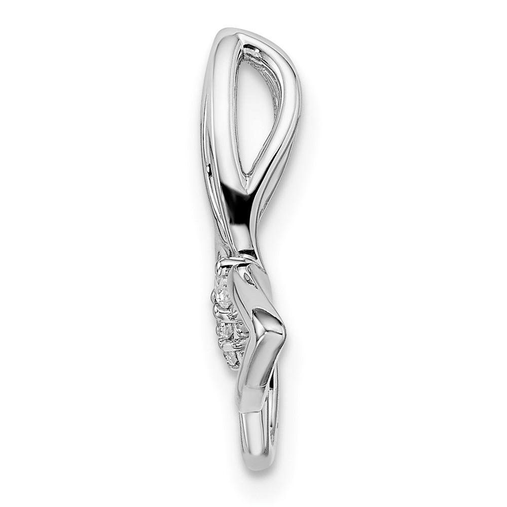 10k White Gold Polished Butterfly Diamond Chain Slide (PM8521-005-1WA)