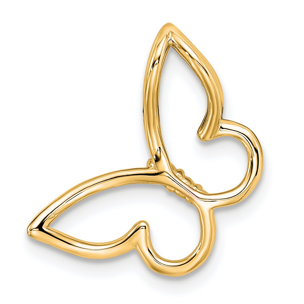 14k Polished Butterfly Diamond Chain Slide (PM8521-005-YA)