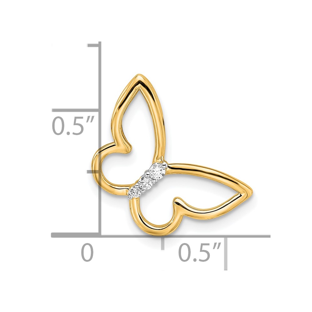 14k Polished Butterfly Diamond Chain Slide (PM8521-005-YA)