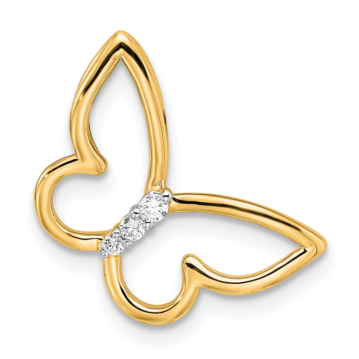14k Polished Butterfly Diamond Chain Slide (PM8521-005-YA)