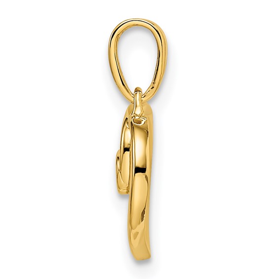 14k Polished .03 carat Diamond Heart Pendant