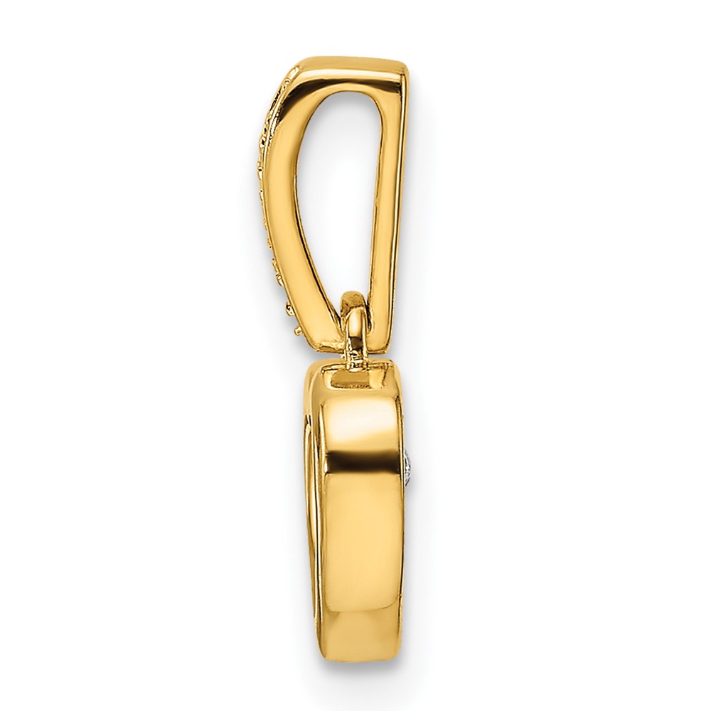 14k Diamond Polished Heart Dangle with Vibrant Center Pendant (PM8546-009-YA)