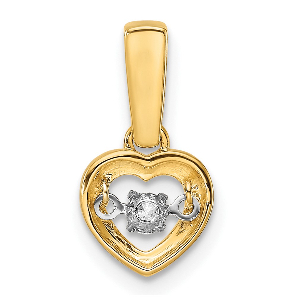 14k Diamond Polished Heart Dangle with Vibrant Center Pendant (PM8546-009-YA)