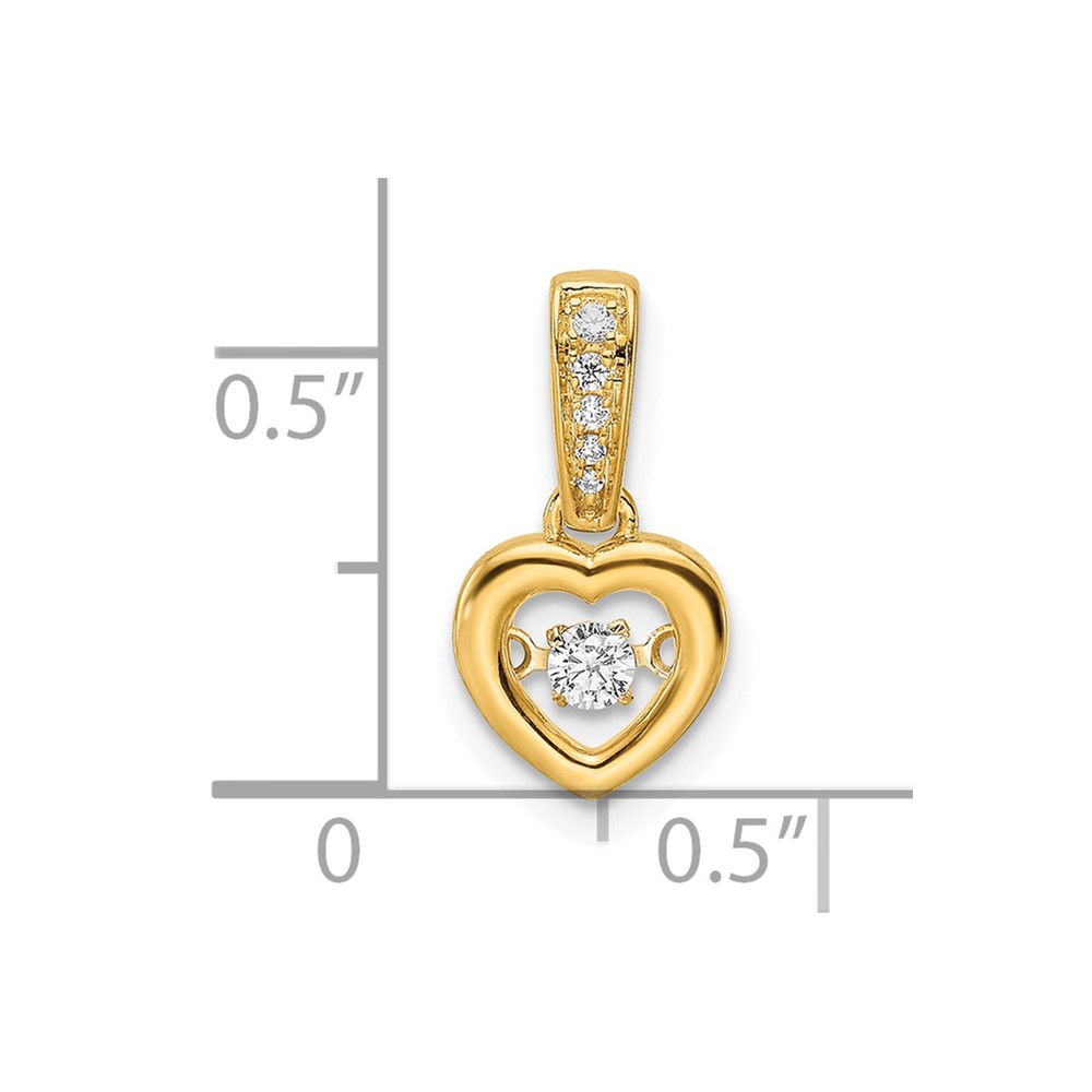 14k Diamond Polished Heart Dangle with Vibrant Center Pendant (PM8546-009-YA)