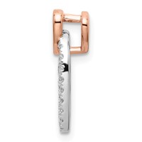 14K Two Tone Rose and White Gold 0.25 Carat Lab Grown Diamond VS SI+ G+ Complete Double Heart Chain Slide Pendant view 2