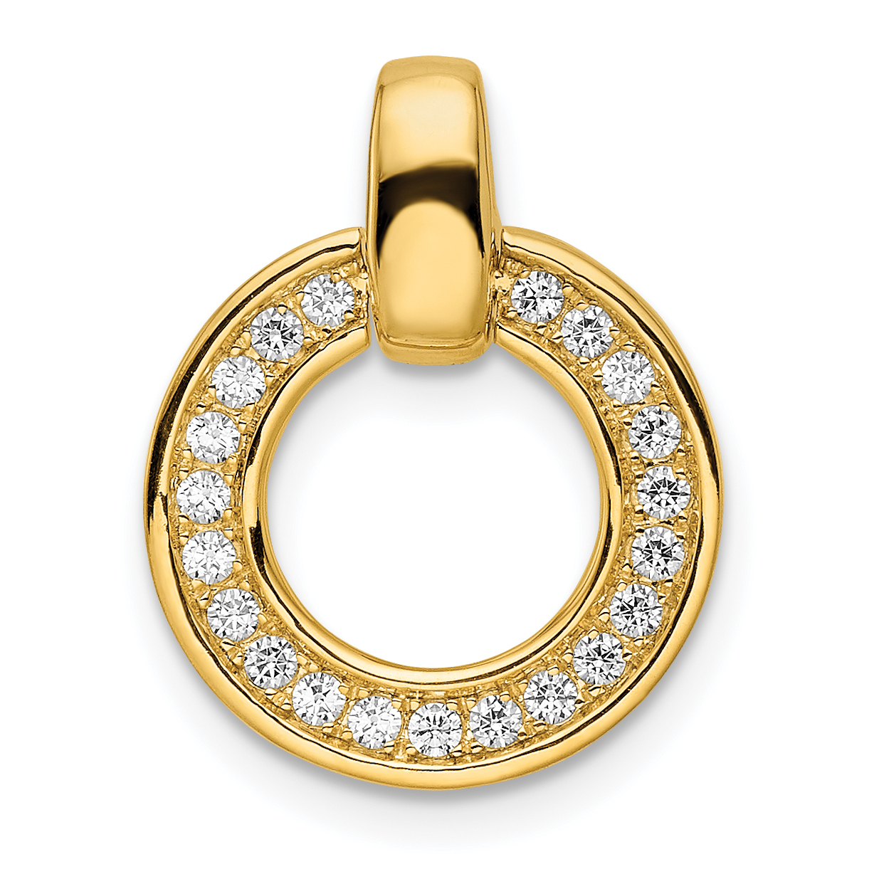 14k Polished 1/4 carat Diamond Circle Chain Slide (PM8551-025-YA)