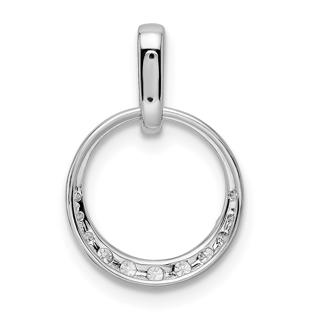 10k White Gold Circle Diamond Pendant (PM8556-027-1WA)