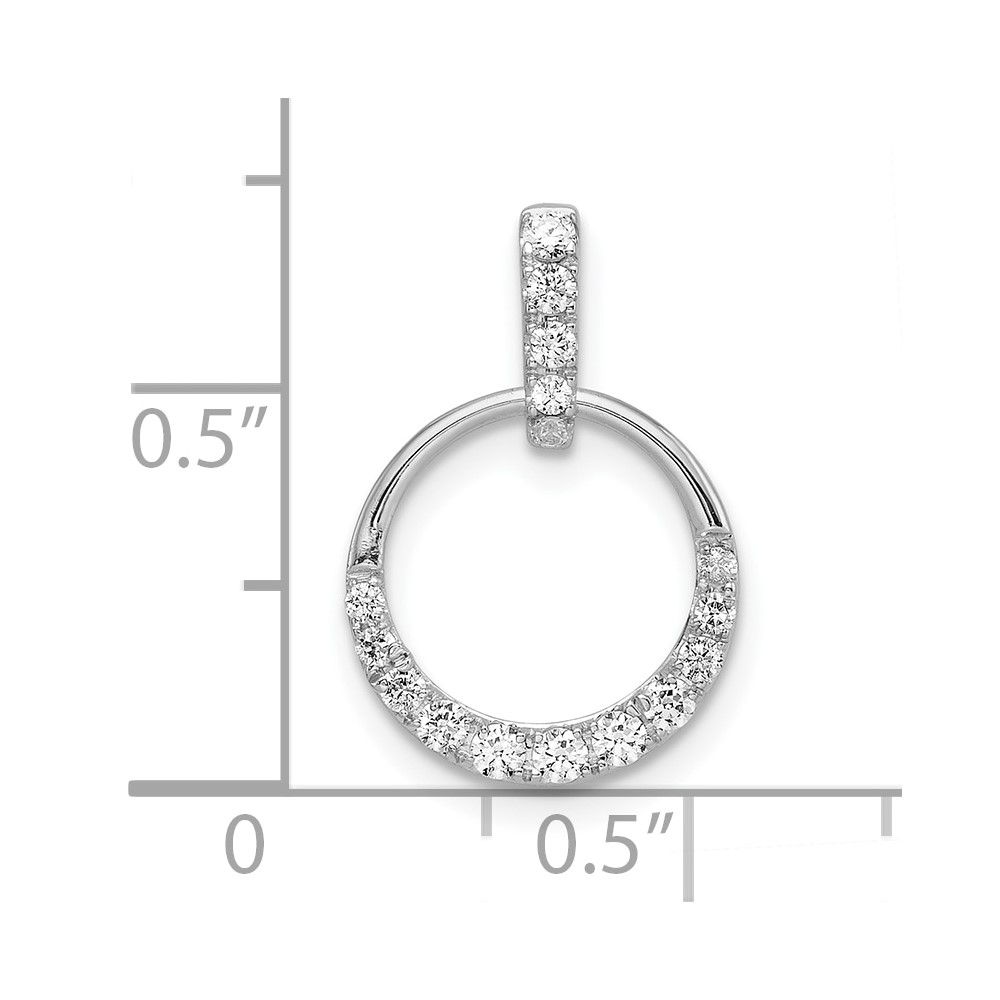 10k White Gold Circle Diamond Pendant (PM8556-027-1WA)