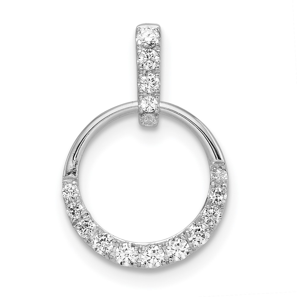 14k White Gold 1/4 carat Lab Grown Diamond VS/SI+ G+ Complete Circle Dangle Pendant (PM8556-027-WLG)