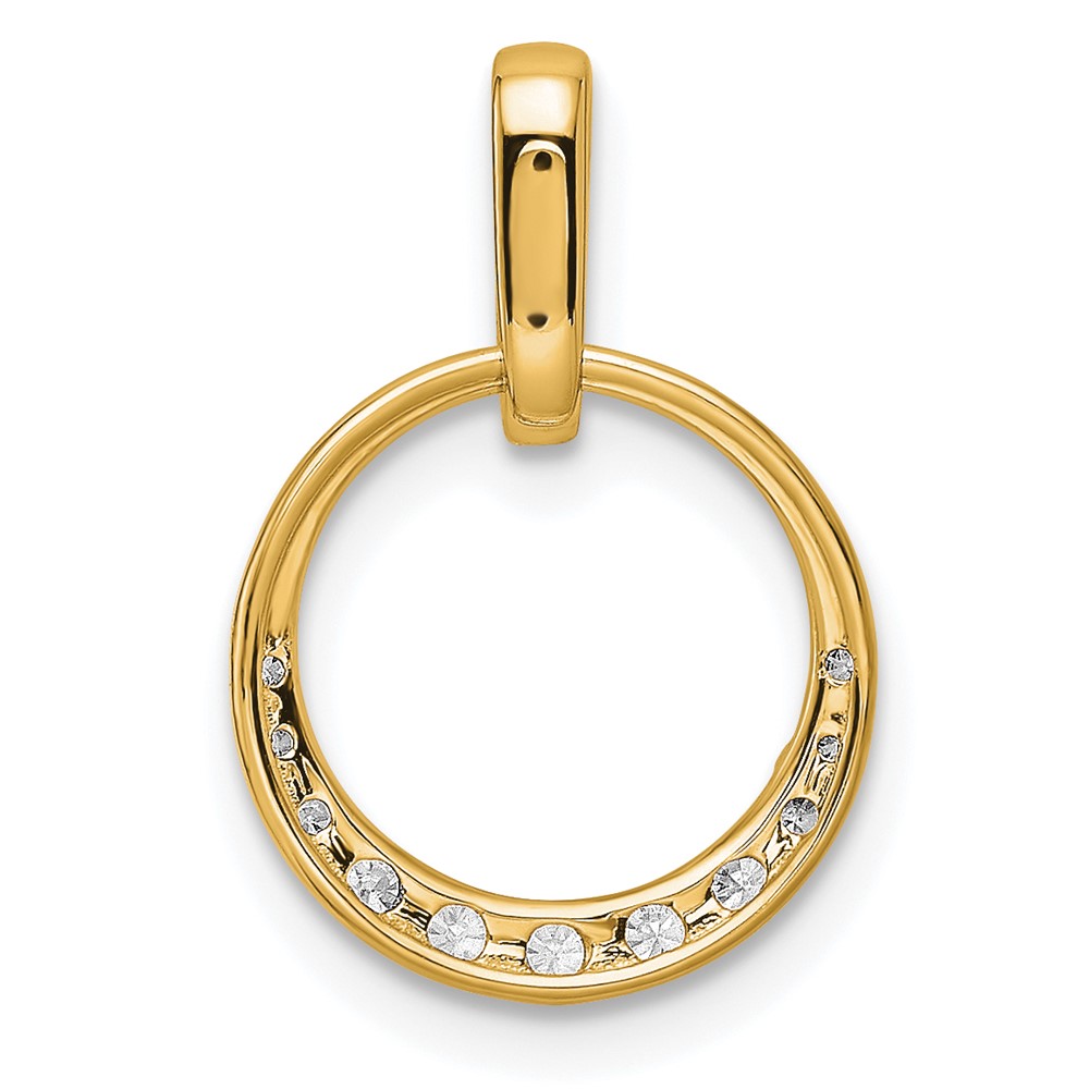14k Polished 1/4 carat Diamond Circle Pendant (PM8556-027-YA)