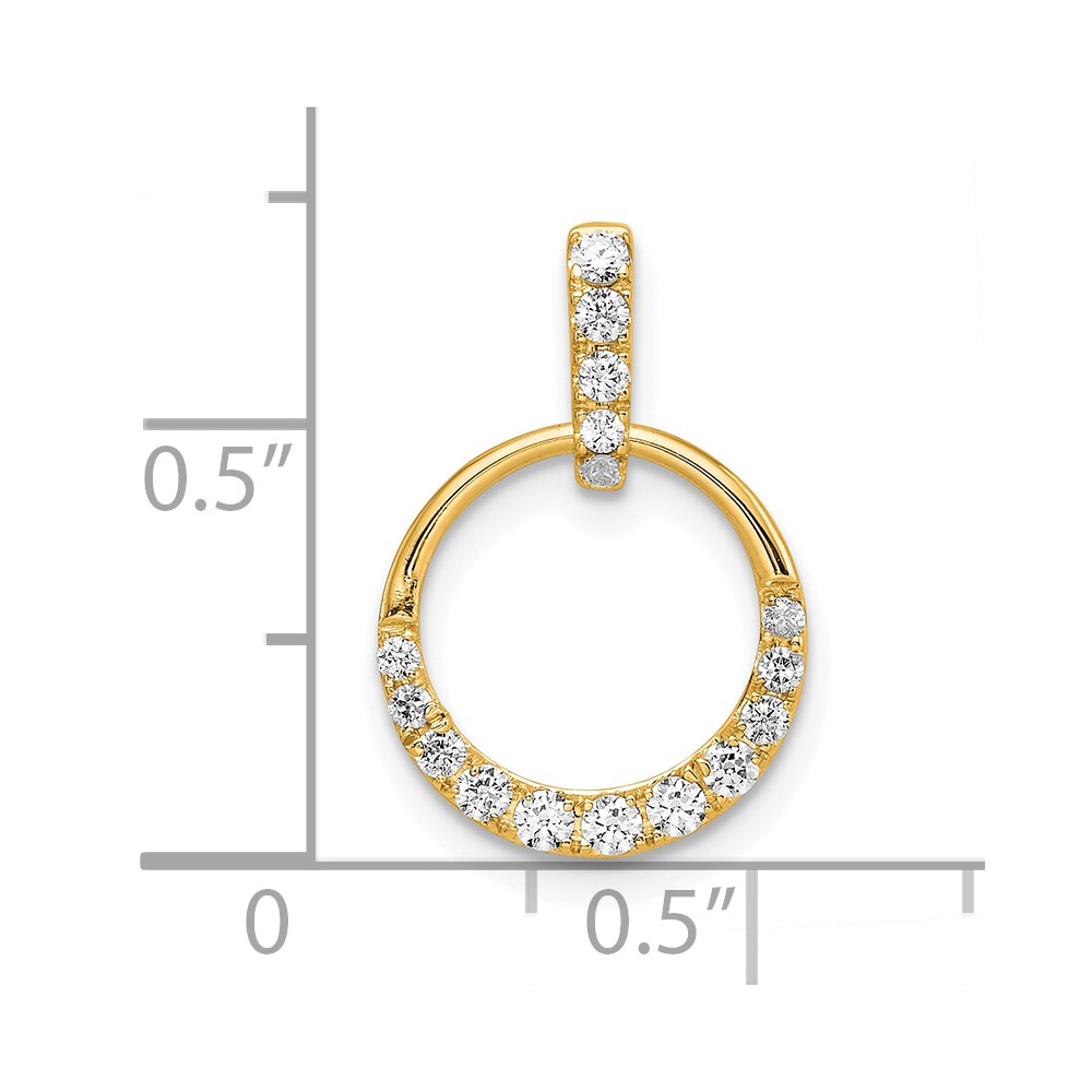14k Polished 1/4 carat Diamond Circle Pendant (PM8556-027-YA)