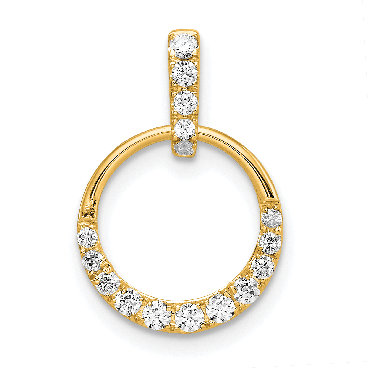 14k Polished 1/4 carat Diamond Circle Pendant (PM8556-027-YA)