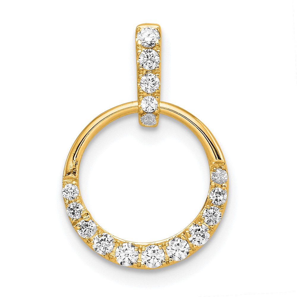 14k Polished 1/4 carat Diamond Circle Pendant (PM8556-027-YA)
