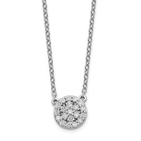 14K White Gold 0.20 Carat Lab Grown Diamond VS SI+ G+ Complete Necklace, 18" view 1