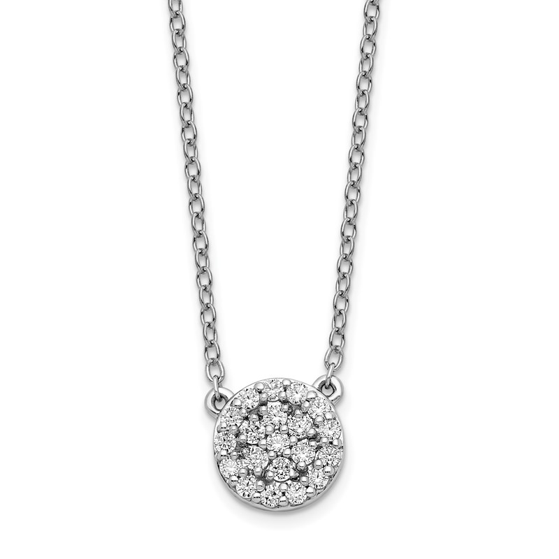 14k White Gold 1/5 carat Lab Grown Diamond VS/SI+ G+ Complete 18 inch Necklace
