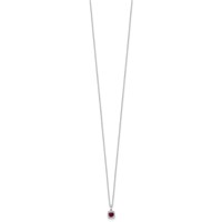 10K White Gold 0.10 Carat Lab Grown Diamond VS SI+ G+ and Created Ruby Complete Pendant Necklace, 18" view 2