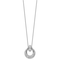 True Origin 14K White Gold 1.17 Carat Lab Grown Diamond VS+ F+ Complete Circle Pendant Necklace, 18" view 2